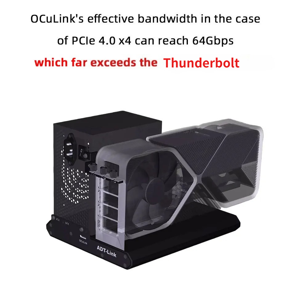 ADT-Link PCIe 4.0X4 64Gbs F9Q  - Oculink Gpu Dock Station 리뷰 및 가격